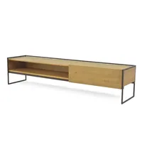 Rack 1 Gaveta Lumber - Madeira Maciça e Ferro