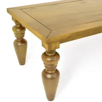 Mesa de Jantar Flower - Madeira Maciça com Pés Torneados