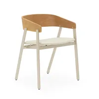Cadeira Estofada de Couro Coller - Madeira e Ferro