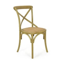 Cadeira Assento em Rattan Paris - Madeira Carvalho - Kit 2 Cadeiras
