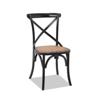 Cadeira Assento em Rattan Paris - Madeira Carvalho Provençal - Kit 2 Cadeiras