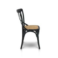 Cadeira Assento em Rattan Paris - Madeira Carvalho Provençal - Kit 2 Cadeiras
