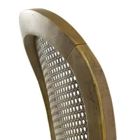 Banqueta Alta Estofada Medalhão - Madeira Maciça