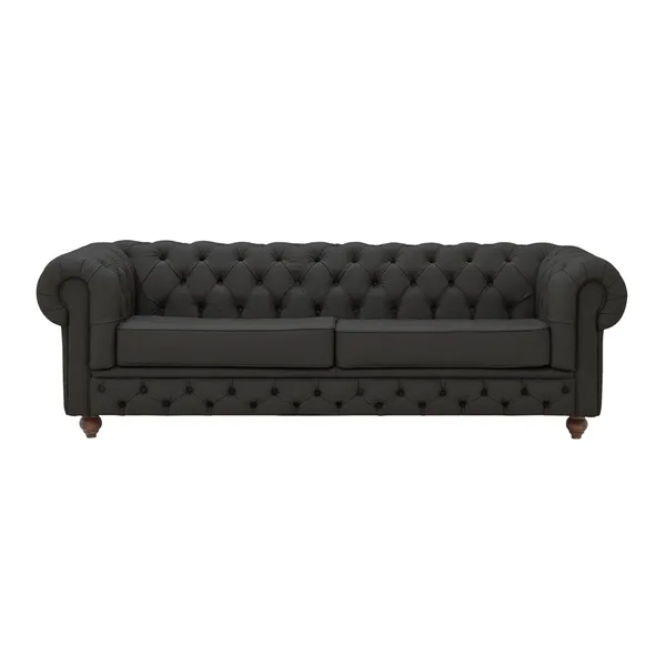 Sofá Chesterfield 3 Lugares Couro Legitimo Mozart